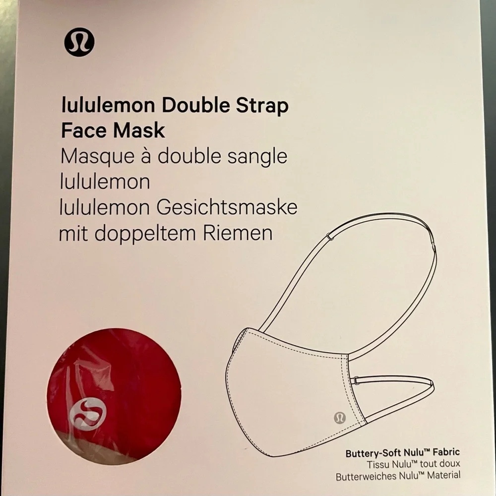 Lululemon double strap Face Mask Nulu dark red NIB